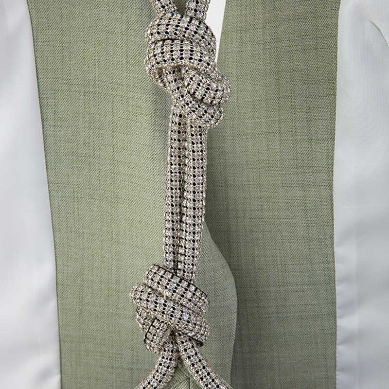Green Backless Diamond Blazer - - DYAVOR®