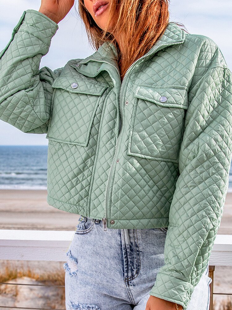 Winter Clothes Women New Casual Long Sleeved Jacket with Solid Loose Short Style Collar Korean Fashion Streetwear Women's Coat - - DYAVOR®