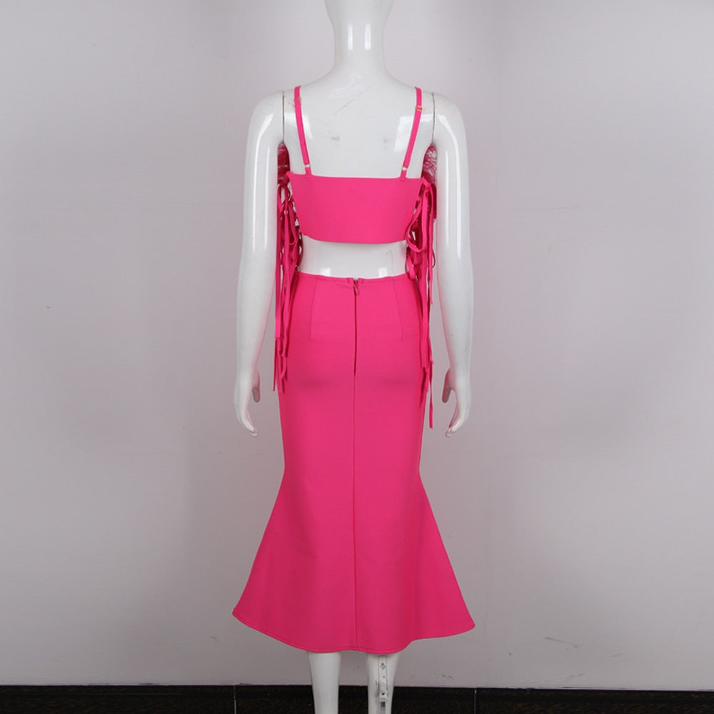 Feather Cut Out Mermaid Midi Dress - dresses - DYAVOR®