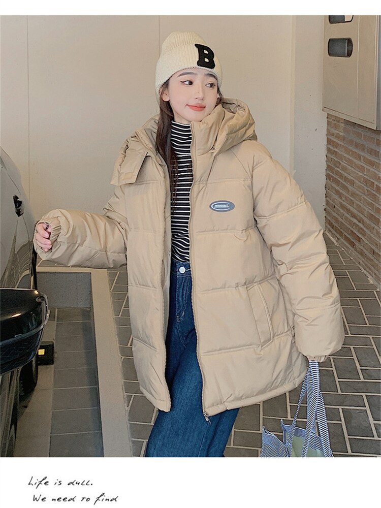 Winter Clothes Women 2022 Hooded Cotton Clothes Loose Long Sleeve Coats Fashion Casual Street Clothes Parkas Women Jackets Tops -  - DYAVOR®