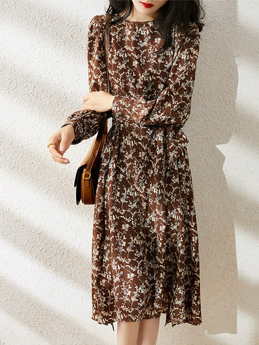 2022 Summer New White Chiffon Dress Gentle Wind Closing Waist Aging Long Skirt Super Fairy Mid Length Skirt Dresses for Women -  - DYAVOR®