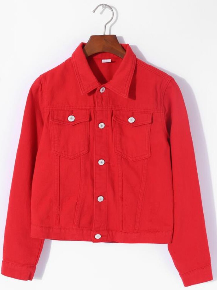 Denim Jacket Women Spring Autumn New Short Women's Jacket Fashion Retro Long-sleeved Top Office Lady Coats Woman Clothing 2023 - - DYAVOR®