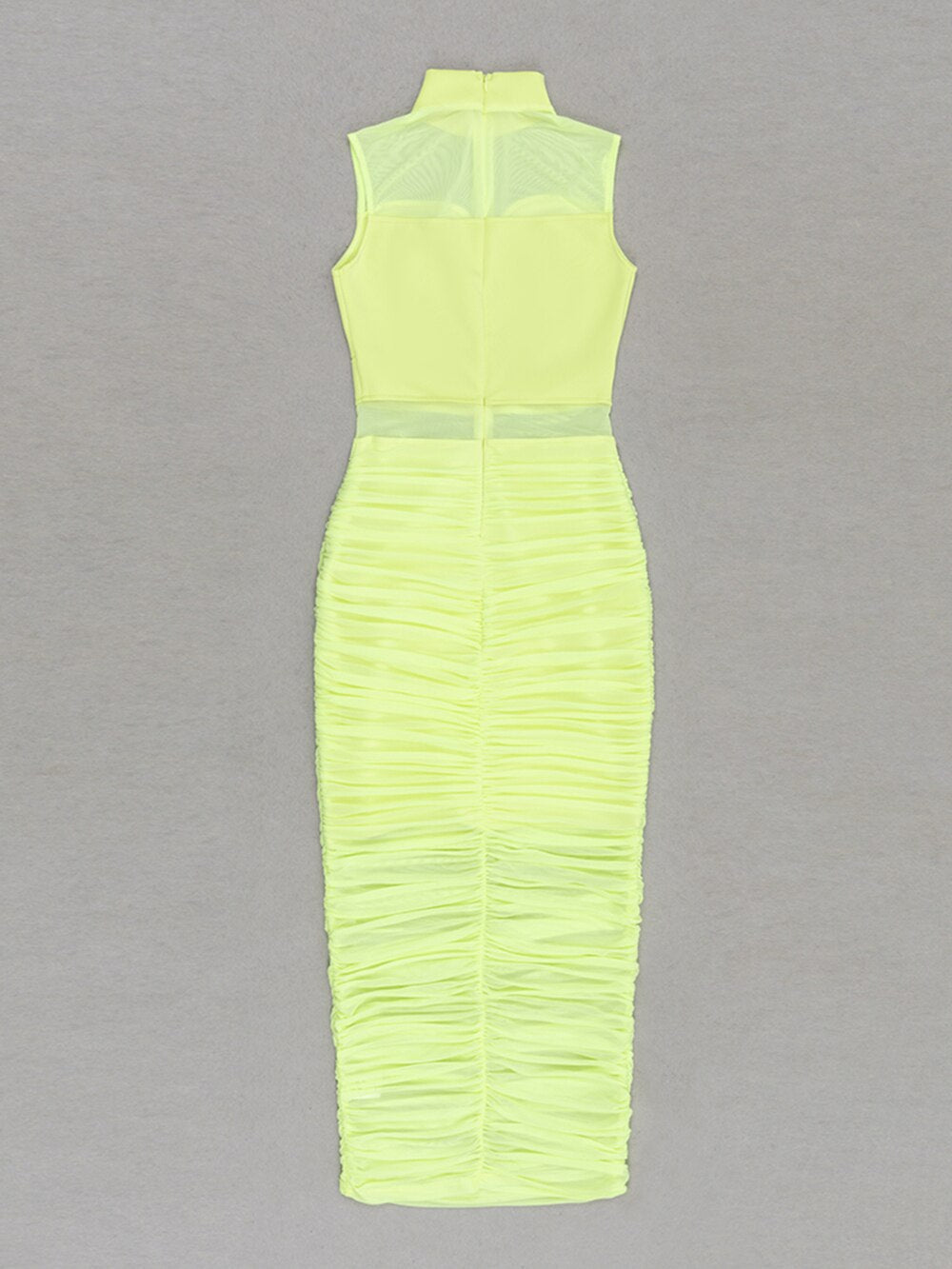 Sleeveless Patchwork Elastic Mesh Fold Dress - Dresses - DYAVOR®