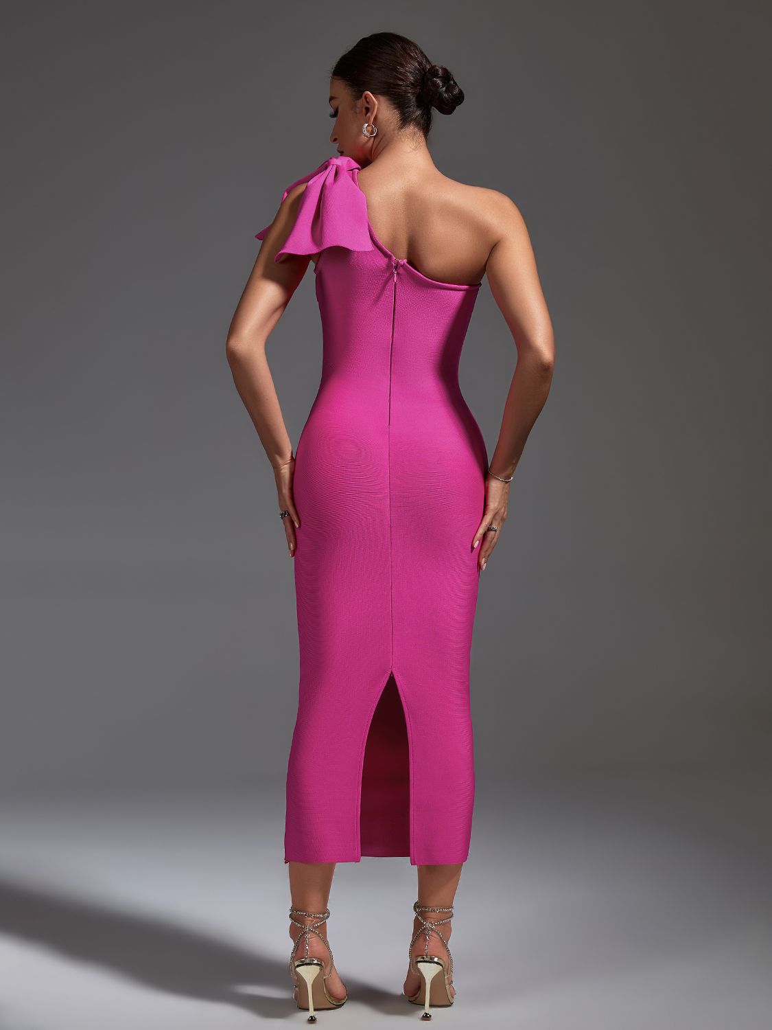 Pink Bandage Ruffle Midi Dress - Dresses - DYAVOR®