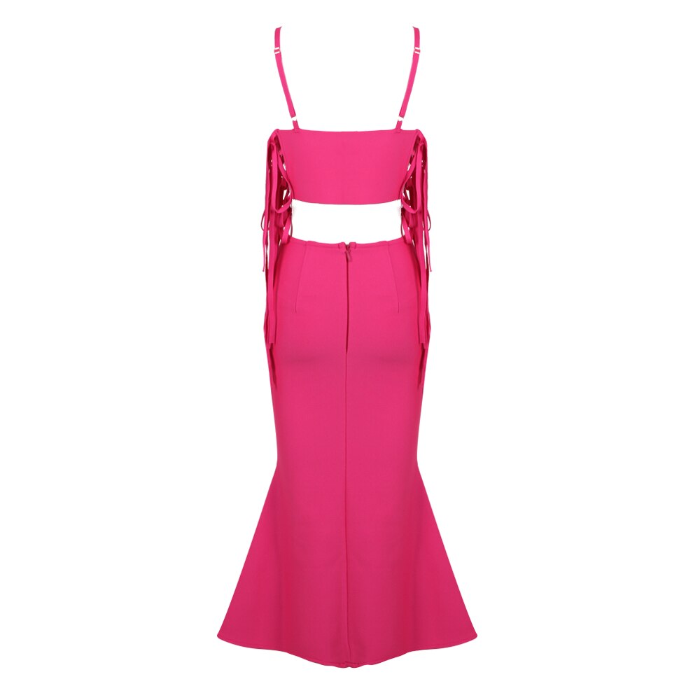 Feather Cut Out Mermaid Midi Dress - dresses - DYAVOR®