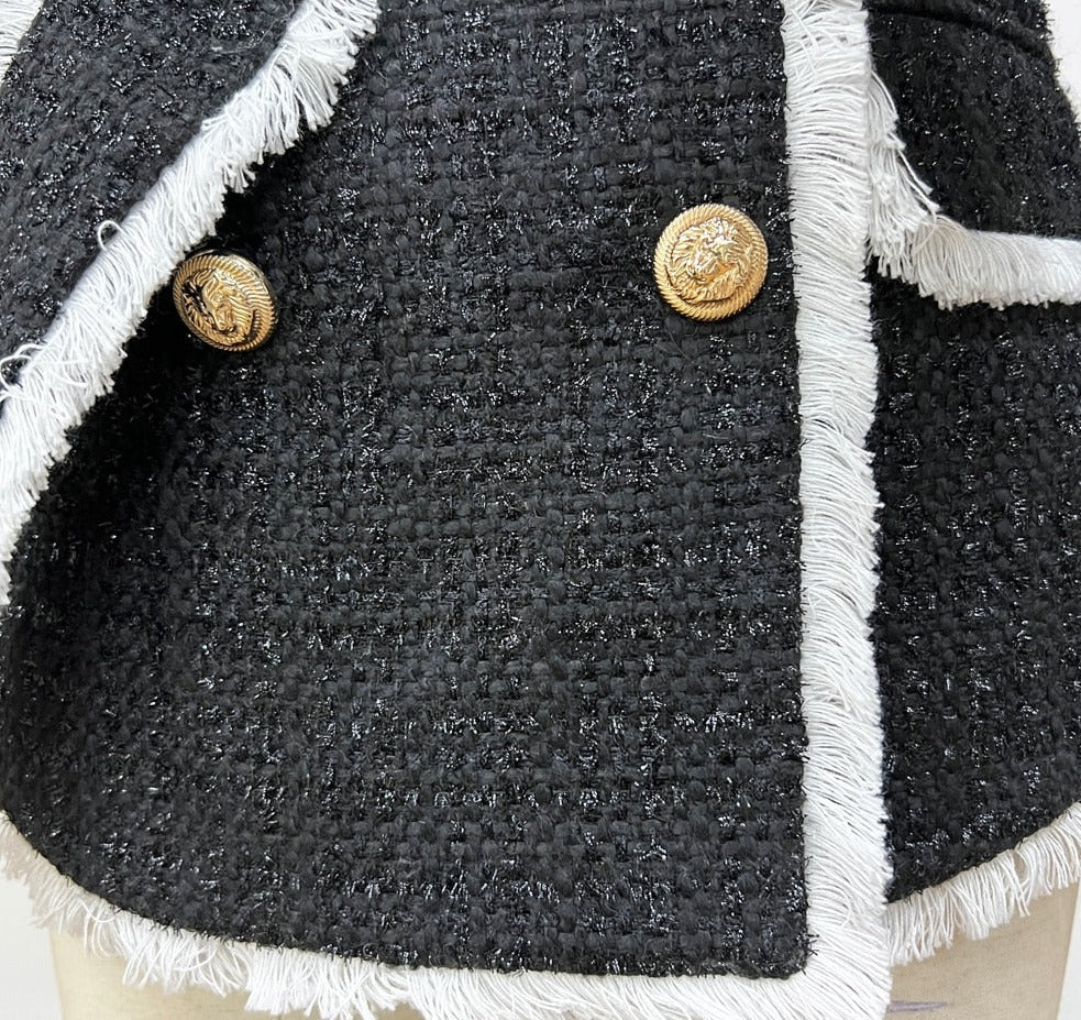 Tweed Blazer with Belt - - DYAVOR®