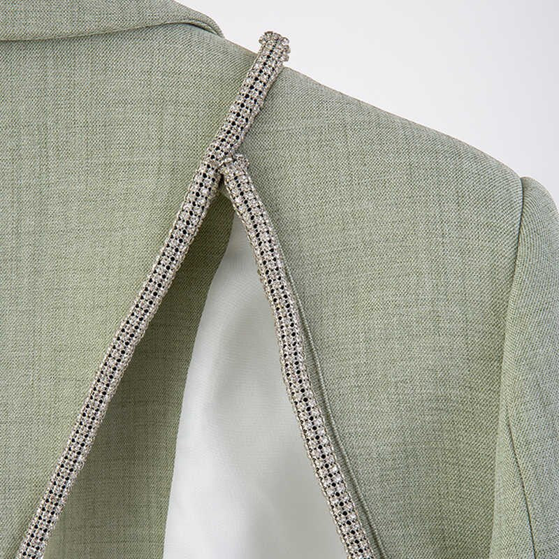 Green Backless Diamond Blazer - - DYAVOR®