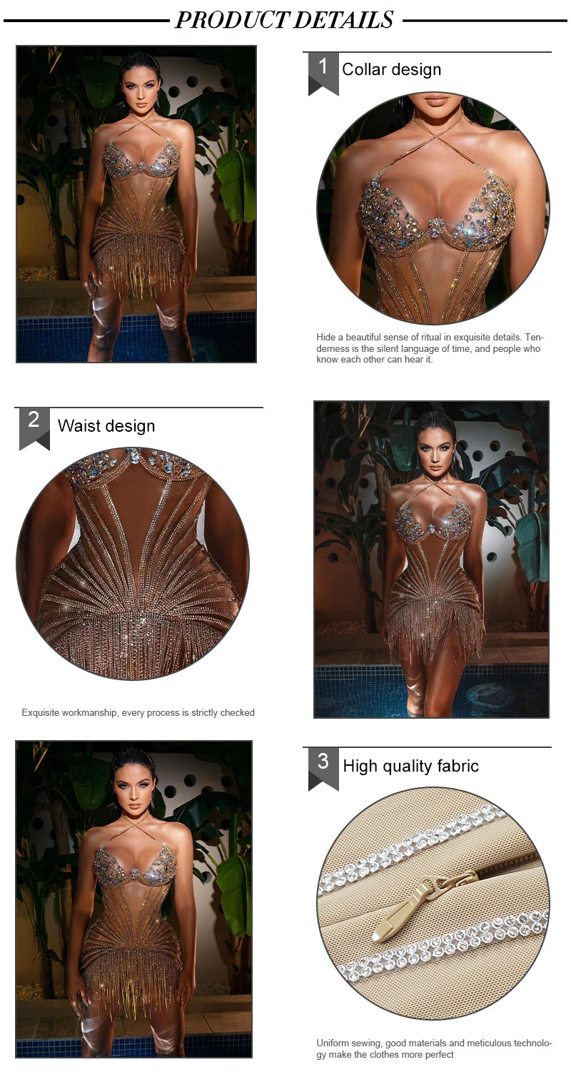 Luxury Rhinestone Dress - Dresses - DYAVOR®