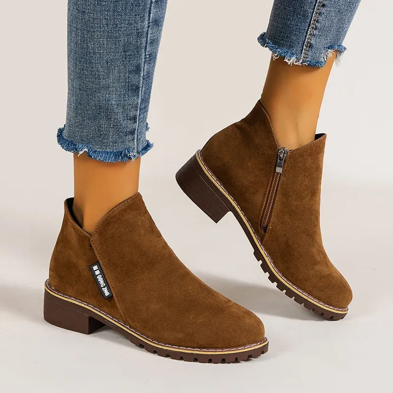 GRW Orthopedic Women Ankle Boots Suede Warm Zipper NonSkid Fashion Designed - - DYAVOR®