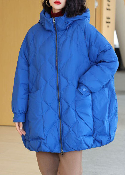 Style Blue Hooded Oversized Duck Down Puffer Jacket Winter - Down Jackets - DYAVOR®