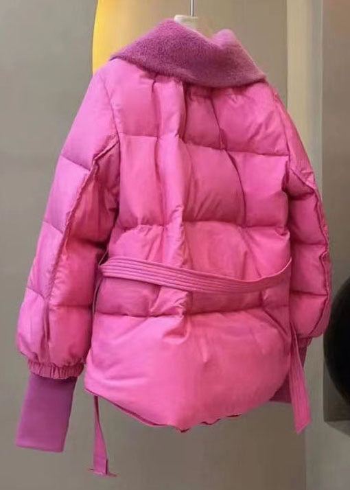Style Pink Fur collar Patchwork Fine Cotton Filled Fake Two Piece Jacket In Winter - Down Jackets - DYAVOR®