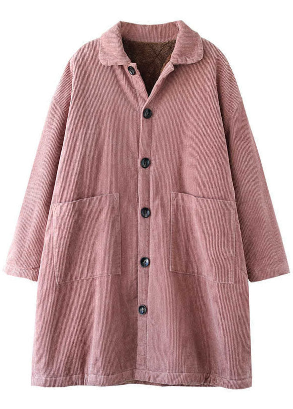 Stylish Pink Button Pockets Fine Cotton Filled Parka Winter - Down Jackets - DYAVOR®