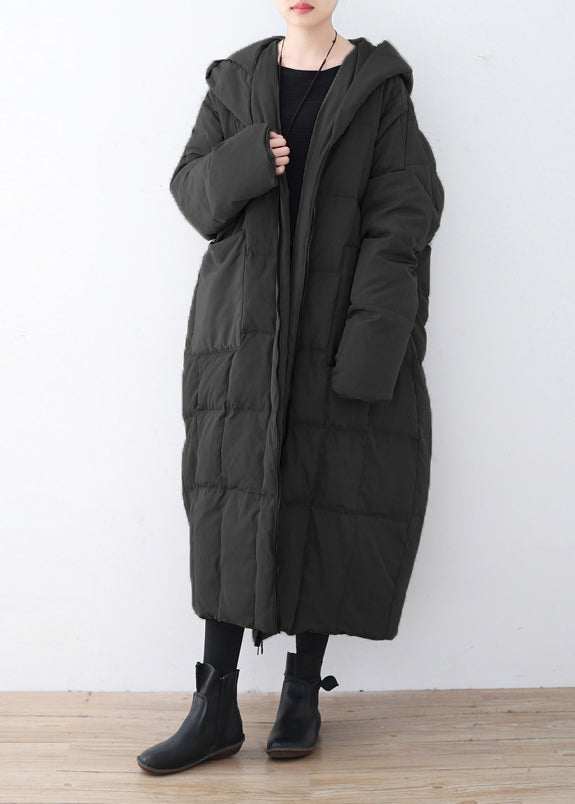 Limited Stock-Gray Warm Down Coat Plus Size Parka thick Hooded Maxi Cardigan - - DYAVOR®