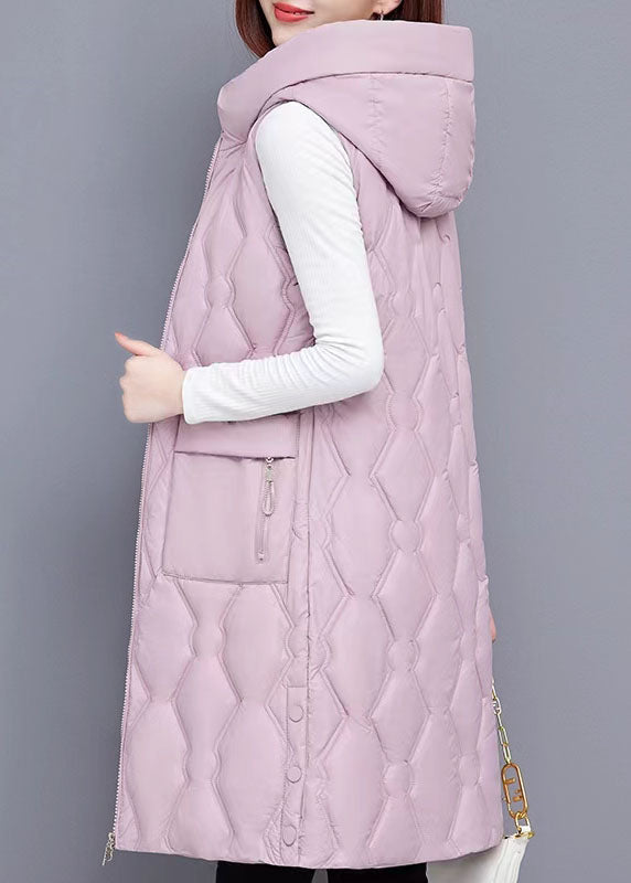 Thick Gray Women Parka Casual Winter Sleeveless Hooded Zippered Outwear -  - DYAVOR®