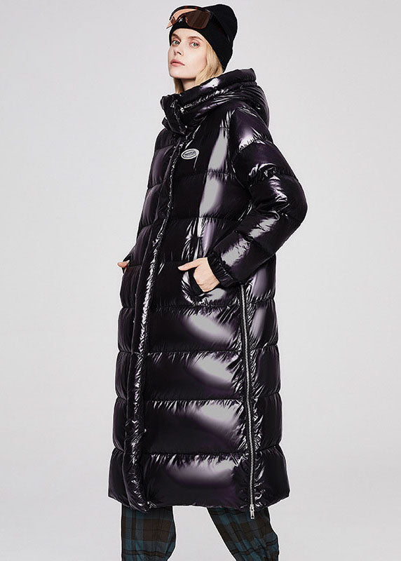 Unique Black Hooded Solid Color Duck Down Puffer Jacket Winter - Down Jackets - DYAVOR®