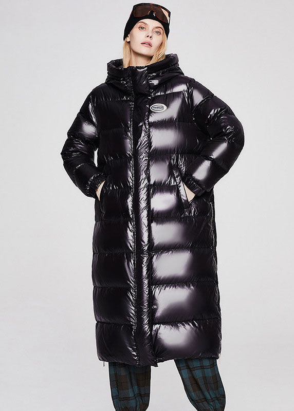 Unique Black Hooded Solid Color Duck Down Puffer Jacket Winter - Down Jackets - DYAVOR®