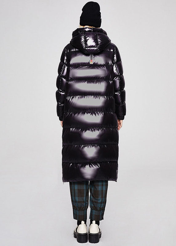 Unique Black Hooded Solid Color Duck Down Puffer Jacket Winter - Down Jackets - DYAVOR®