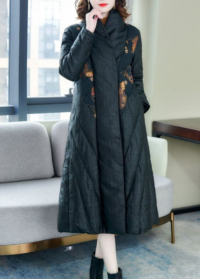 Unique Black Side Open Print Thick Fine Cotton Filled Coat Winter - Down Jackets - DYAVOR®