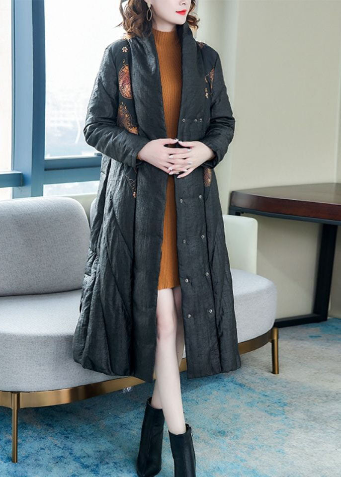 Unique Black Side Open Print Thick Fine Cotton Filled Coat Winter - Down Jackets - DYAVOR®