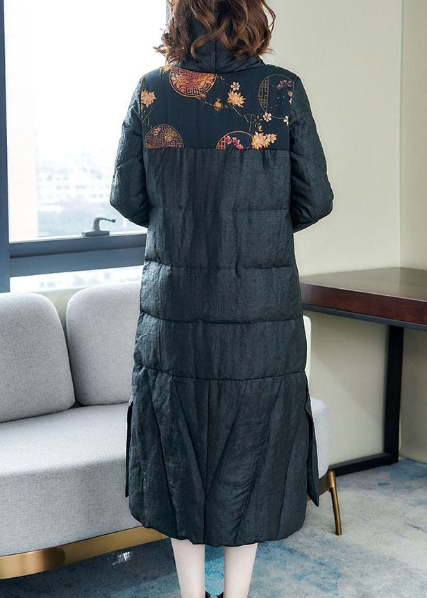 Unique Black Side Open Print Thick Fine Cotton Filled Coat Winter - Down Jackets - DYAVOR®