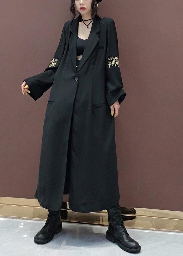 Unique Black Outfit Work Outfits Back Side Open Spring Outwear - Trench coats - DYAVOR®