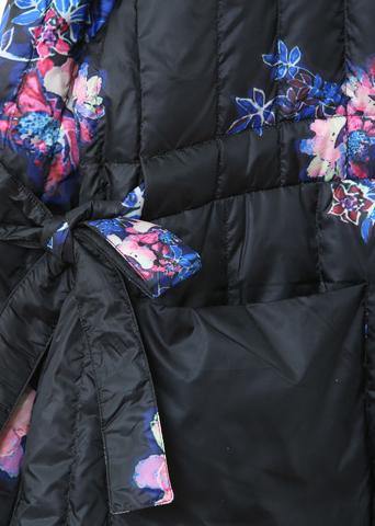 Warm plus size womens parka coats black print hooded pockets goose Down coat - - DYAVOR®