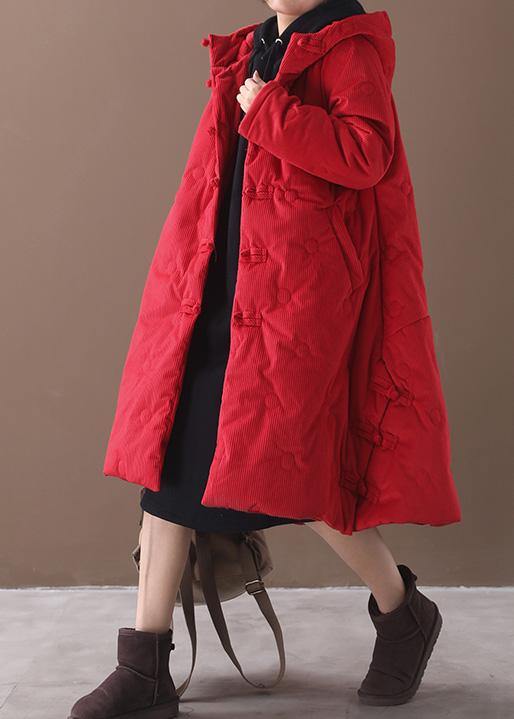 Warm red winter outwear plus size clothing snow jackets winter hooded coats - - DYAVOR®