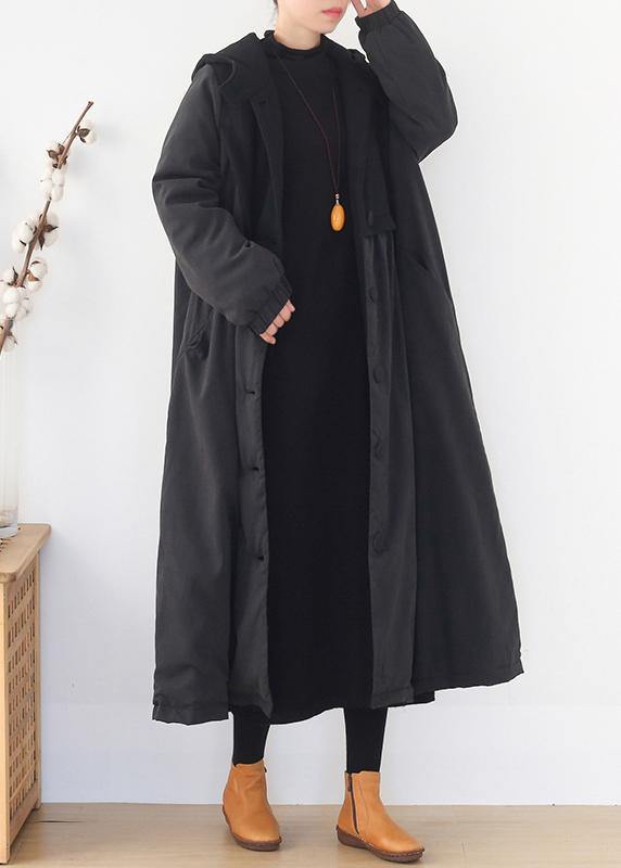 Warm trendy plus size Puffers Jackets black hooded patchwork Parkas for women coats - - DYAVOR®