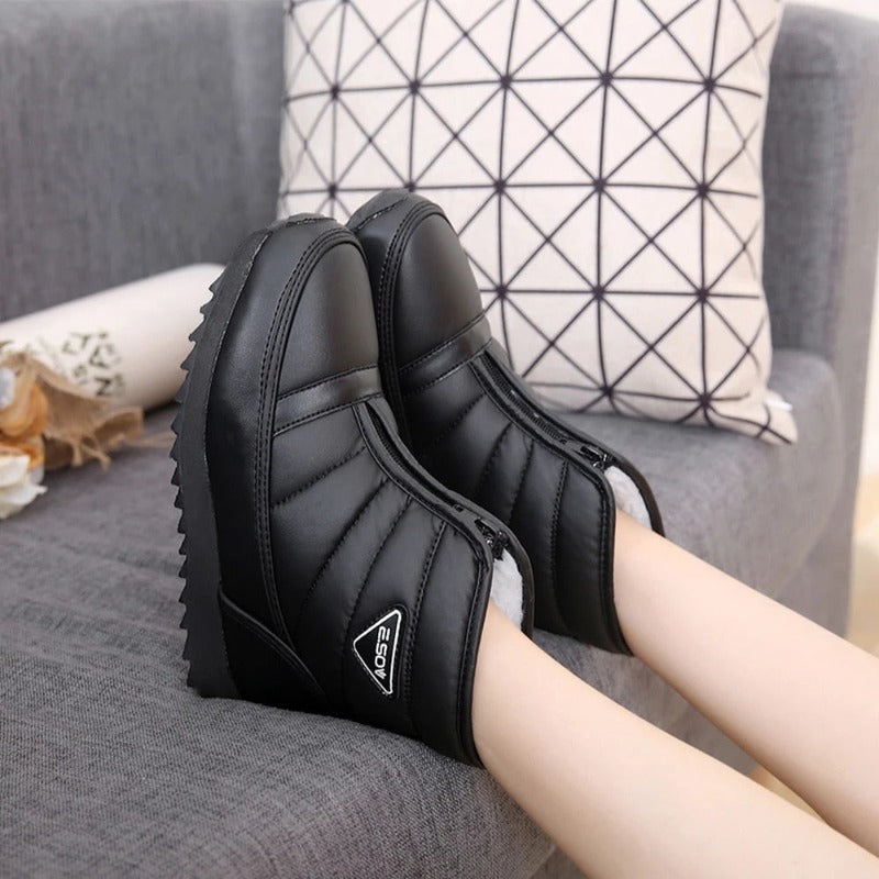 Groovywish Women Zipper Orthopedic Shoes Plush Snow Ankle Boots - - DYAVOR®