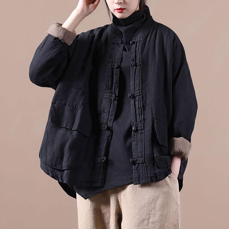 Orange Linen Jacket Women Short Coat - Tops - DYAVOR®