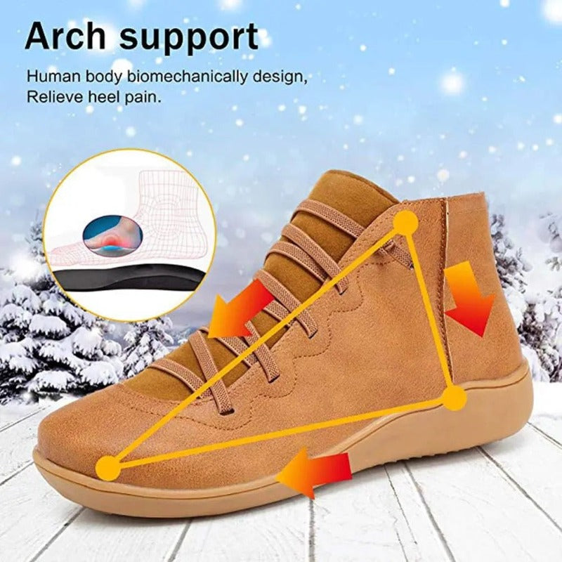 Groovywish Women Leather Waterproof Orthopedic Vintage Boots - - DYAVOR®