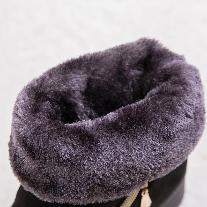 Groovywish Women Winter Boots Fur Collar Casual Orthopedic Shoes - - DYAVOR®