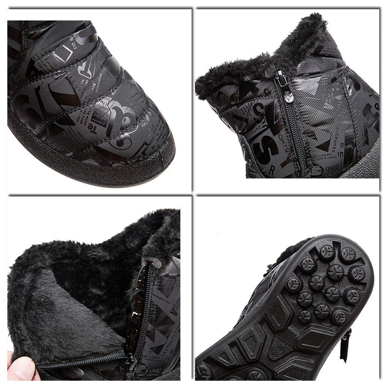 Groovywish Women Warm Winter Boots Waterproof Furred Collar Orthopedic Shoes - - DYAVOR®