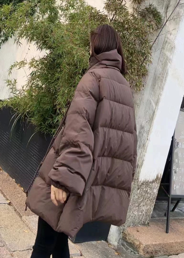 Women Chocolate Scarf Collar Oversized Tassel Duck Down Down Coats Winter - Down Jackets - DYAVOR®