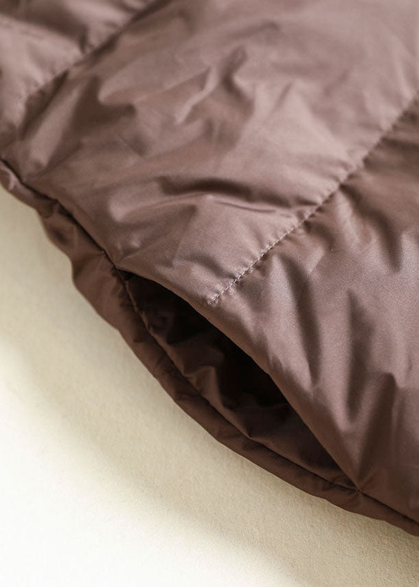 Women Chocolate Scarf Collar Oversized Tassel Duck Down Down Coats Winter - Down Jackets - DYAVOR®