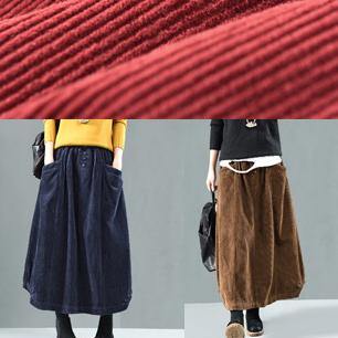 Women Elastic Waist Pockets Spring Wardrobes Tutorials Blue Skirt - Skirts - DYAVOR®