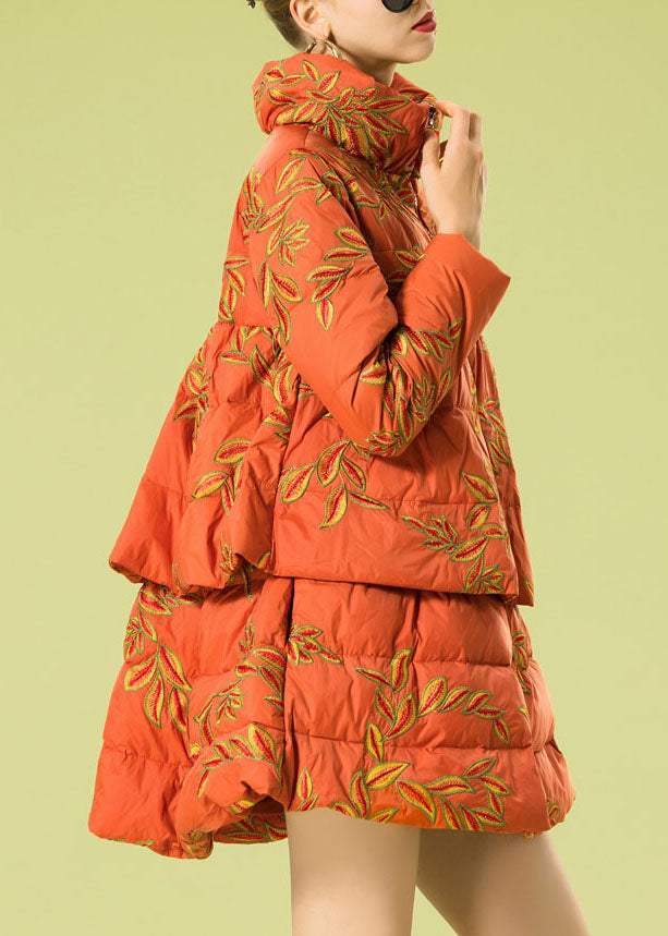 Women Green Embroideried warm Duck Down Winter Coats - Down Jackets - DYAVOR®