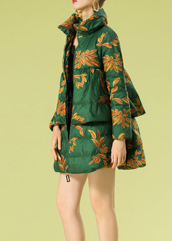 Women Green Embroideried warm Duck Down Winter Coats - Down Jackets - DYAVOR®