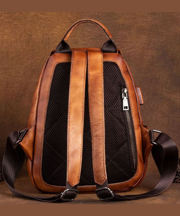Women Green Print Paitings Calf Leather Backpack Bag - Backpack Bag - DYAVOR®