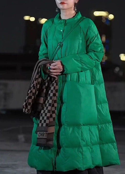 Women Green Stand Collar Pockets Warm Duck Down Canada Goose Jacket Winter - Down Jackets - DYAVOR®