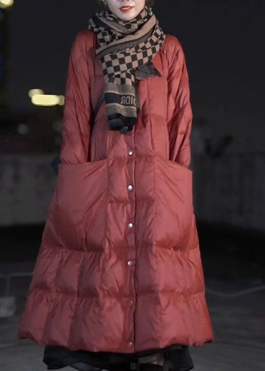 Women Green Stand Collar Pockets Warm Duck Down Canada Goose Jacket Winter - Down Jackets - DYAVOR®