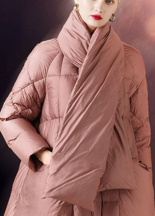 Women Pink Stand Collar Pockets Casual Winter Duck Down - Down Jackets - DYAVOR®