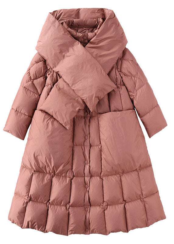 Women Pink Stand Collar Pockets Casual Winter Duck Down - Down Jackets - DYAVOR®