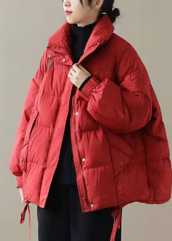 Women Red thick Duck Down Puffer Jacket Winter - Down Jackets - DYAVOR®