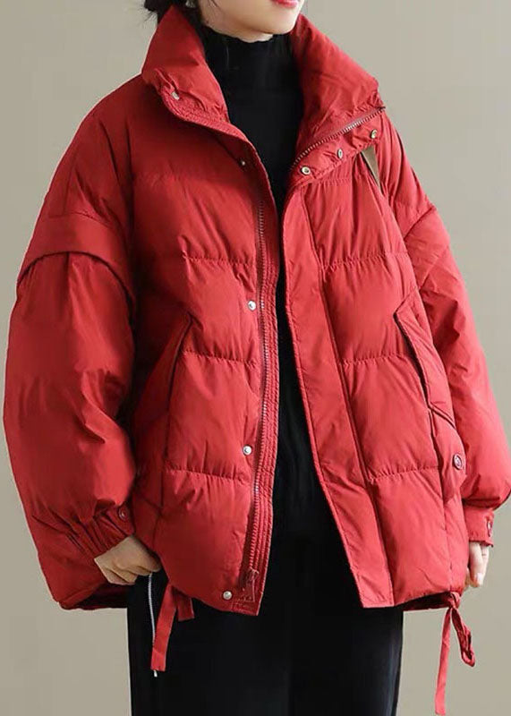 Women Red thick Duck Down Puffer Jacket Winter - Down Jackets - DYAVOR®