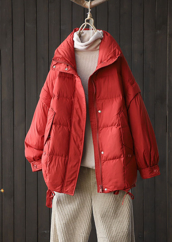 Women Red thick Duck Down Puffer Jacket Winter - Down Jackets - DYAVOR®