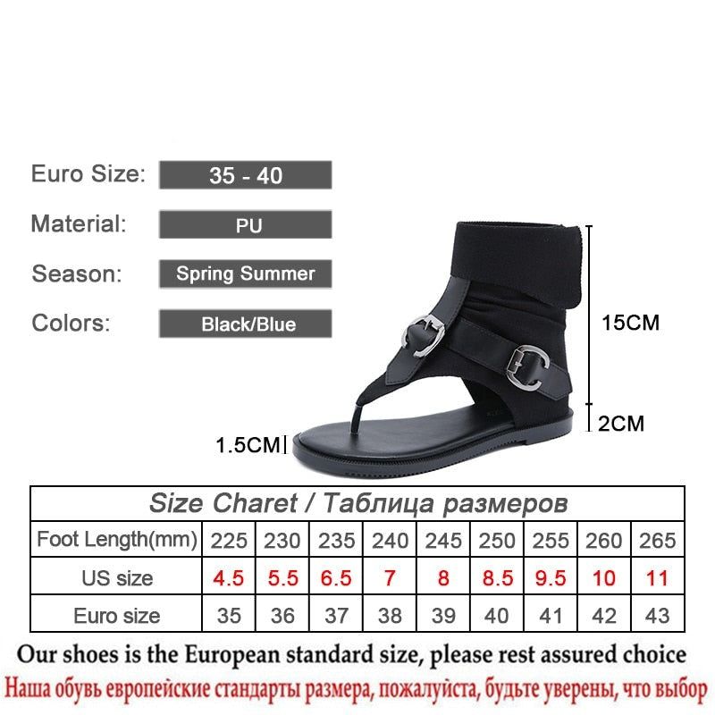 Women's Casual Shoes GCSF0552 Fashion Buckle Flat Sandal Rome Style - Casual Shoes - DYAVOR®