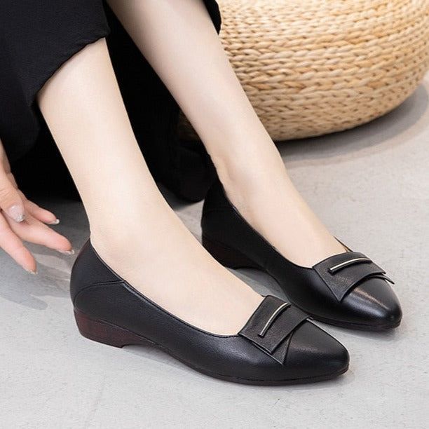 Women's Casual Shoes GCSZXC09 Flats Pointed Toe Leather Boat - Casual Shoes - DYAVOR®