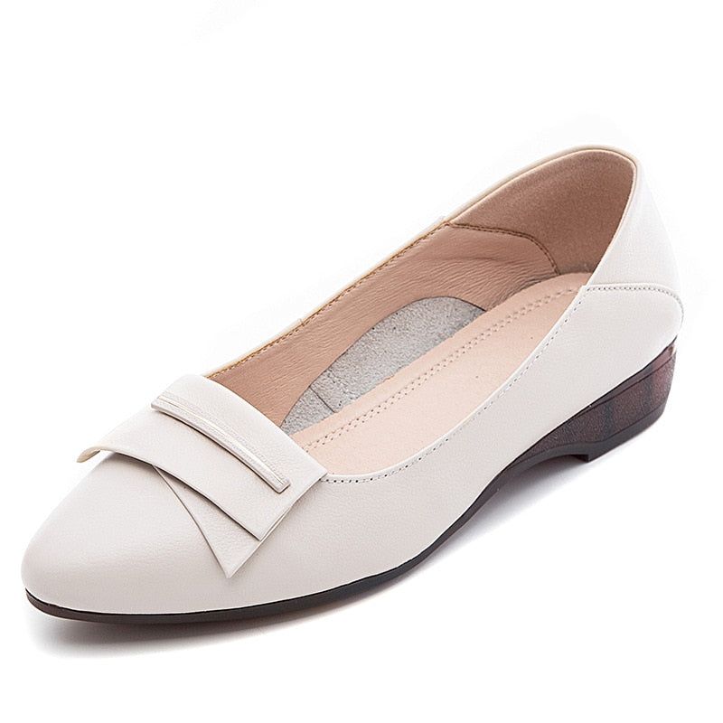 Women's Casual Shoes GCSZXC09 Flats Pointed Toe Leather Boat - Casual Shoes - DYAVOR®