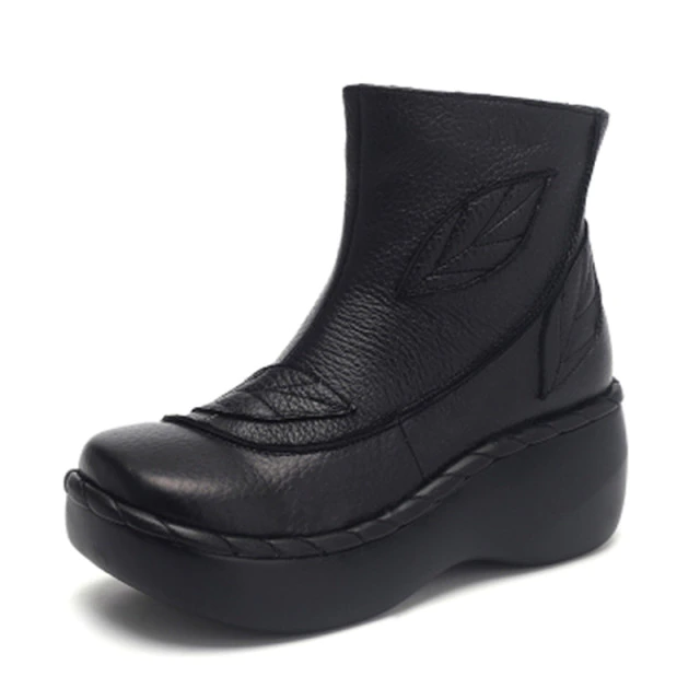 Zafiro Women's Spring Autumn Platform Black Booties - Booties - DYAVOR®